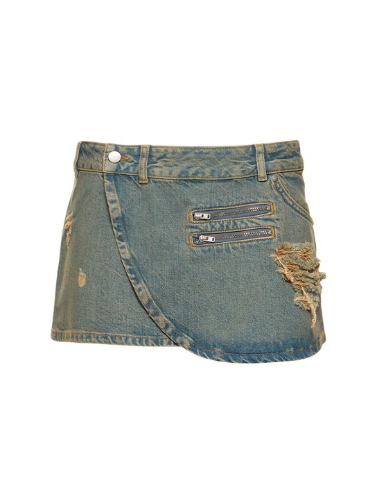 Miaou - Jupe courte en denim de coton Hunter