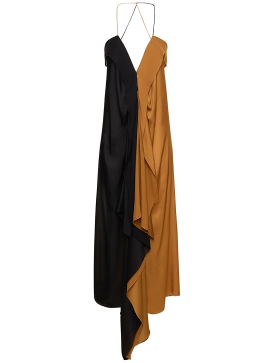 Petar Petrov - Satin draped color block long dress