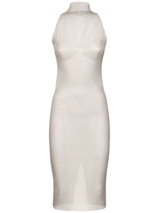 FANNIE SCHIAVONI - Vanessa crystal mesh midi dress