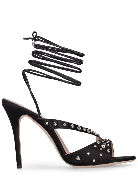 Alessandra Rich: Sandales en satin de soie et viscose 100 mm