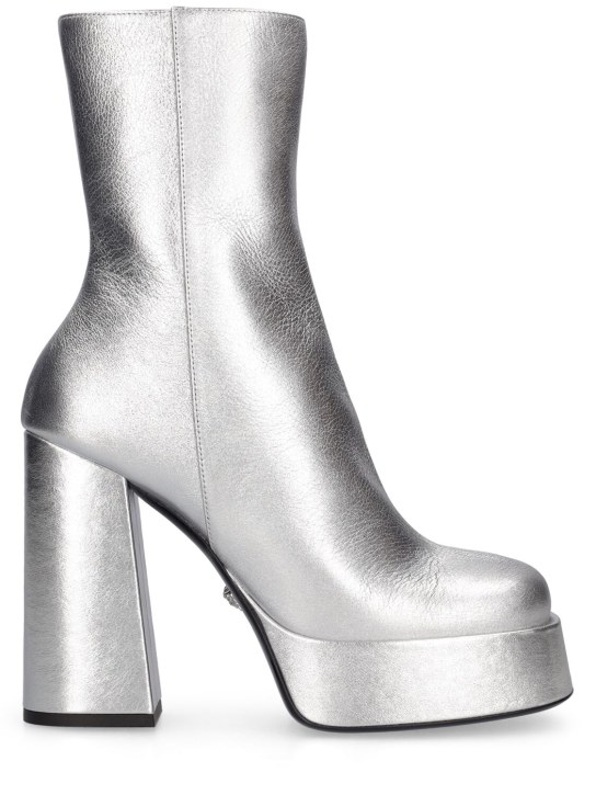 Versace - Bottes en cuir métallisé 120 mm