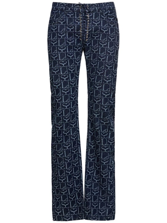 Ludovic de Saint Sernin - Jean droit en denim à lacets avec logo
