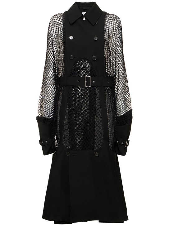 Noir Kei Ninomiya: Abrigo midi de lana y mohair