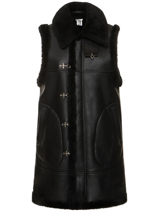 Noir Kei Ninomiya - Shearling fur collar vest w/ hooks & zip