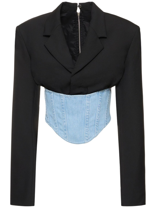 Dion Lee - Blazer in lana interlock e denim