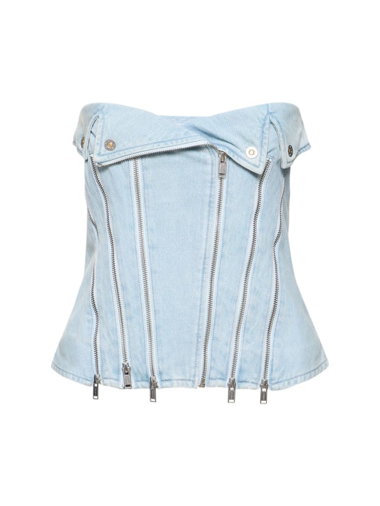 Dion Lee - Trägerloses Korsett aus Baumwolldenim mit Zipper