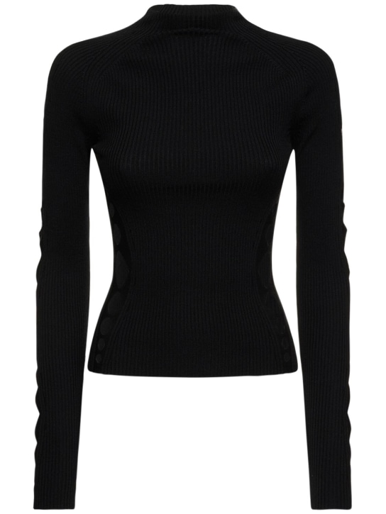 Dion Lee - Rib knit wool crewneck sweater
