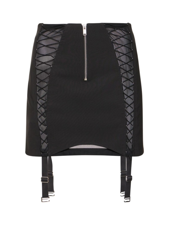 Dion Lee - Jupe courte zippée en laine mélangée interlock