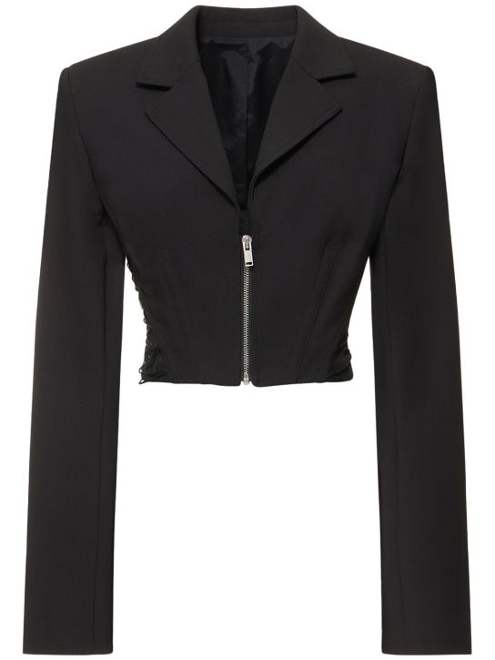 Dion Lee: Giacca cropped in misto lana interlock