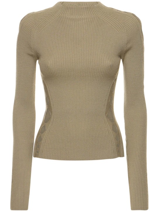 Dion Lee - Rib knit wool crewneck sweater