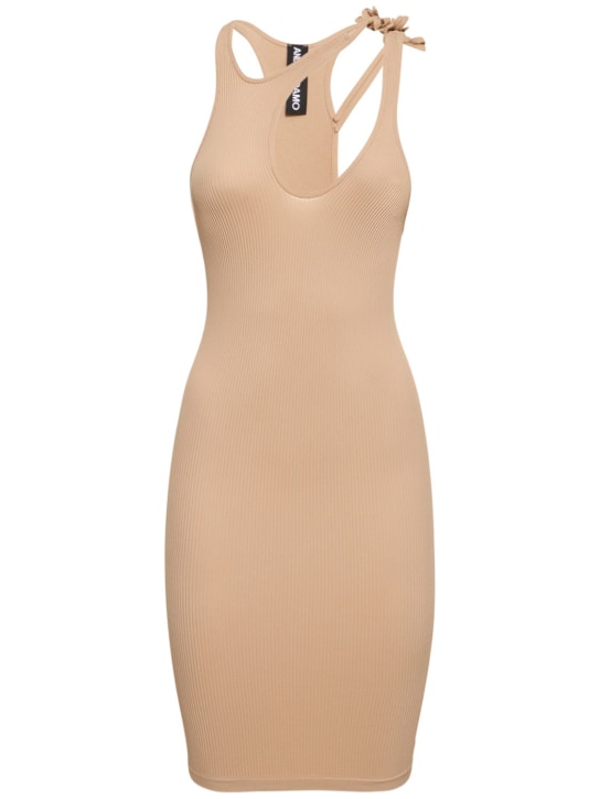 Andreadamo: Vestido corto de jersey acanalado