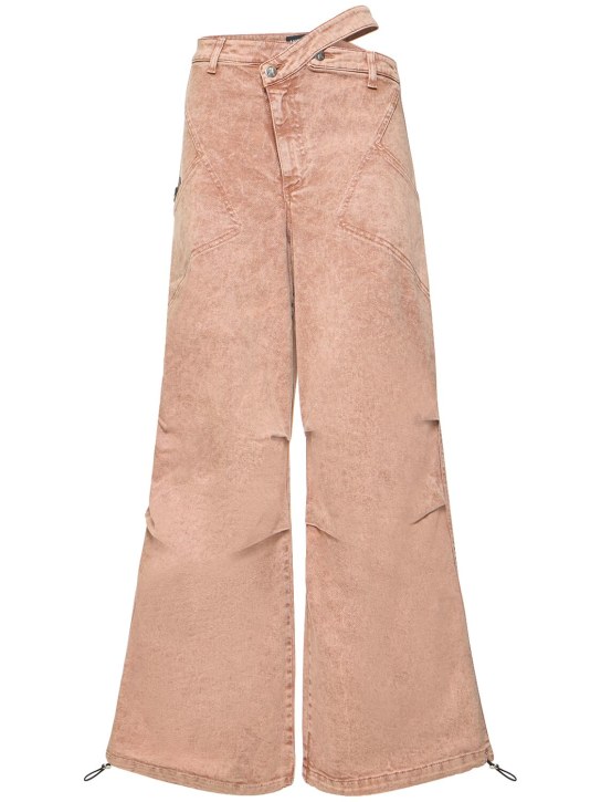 Andreadamo - Washed asymmetric cotton denim pants