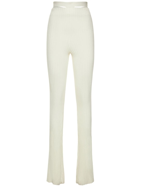 Andreadamo - Rib knit stretch viscose flared pants
