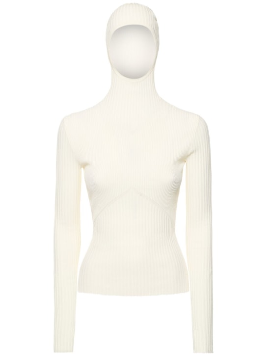 Andreadamo - Haut en maille de viscose mélangée à capuche