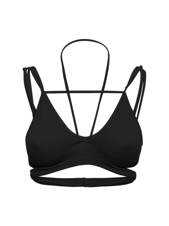 Andreadamo: Soutien-gorge en jersey côtelé avec bretelles