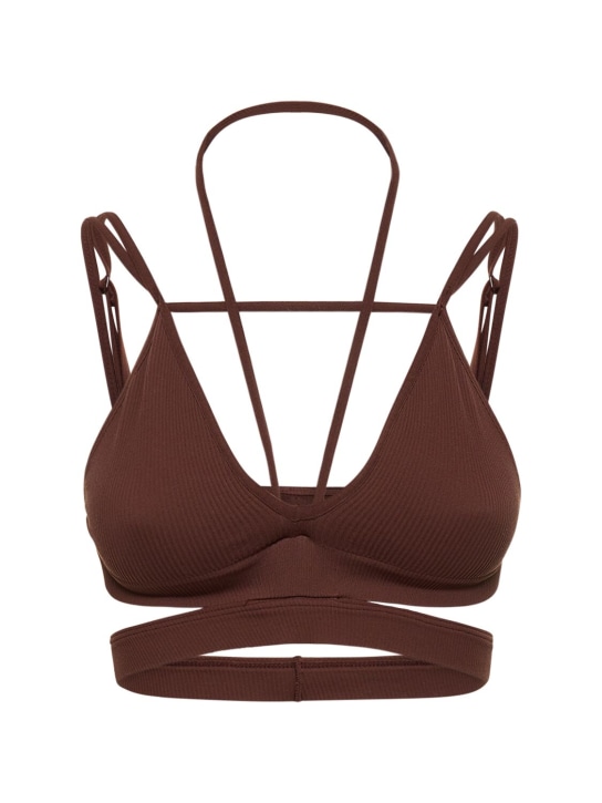 Andreadamo - Soutien-gorge en jersey côtelé avec bretelles