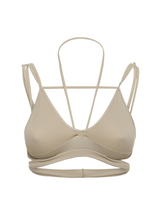 Andreadamo - Soutien-gorge en jersey côtelé avec bretelles