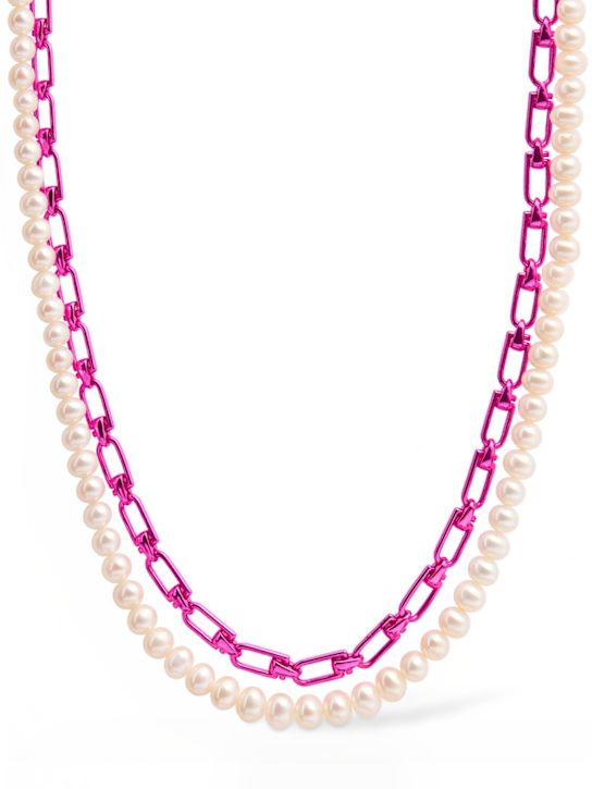 EÉRA - Chain & pearl double Reine necklace