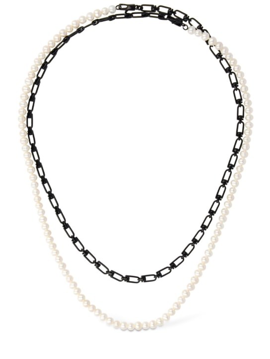 EÉRA - Collier à double chaîne avec perles Reine