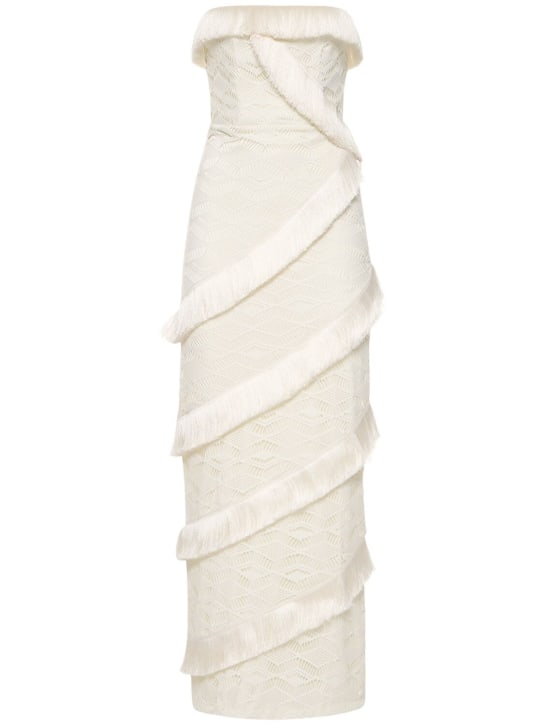 Patbo - Robe longue sans bretelles en crochet technique