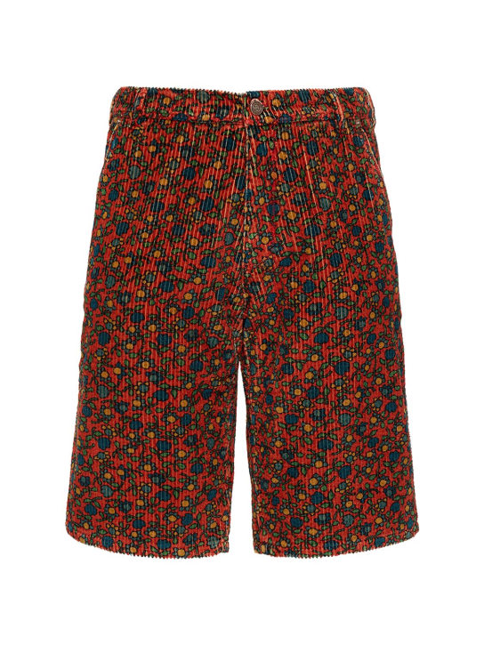 ERL: Unisex printed woven corduroy shorts
