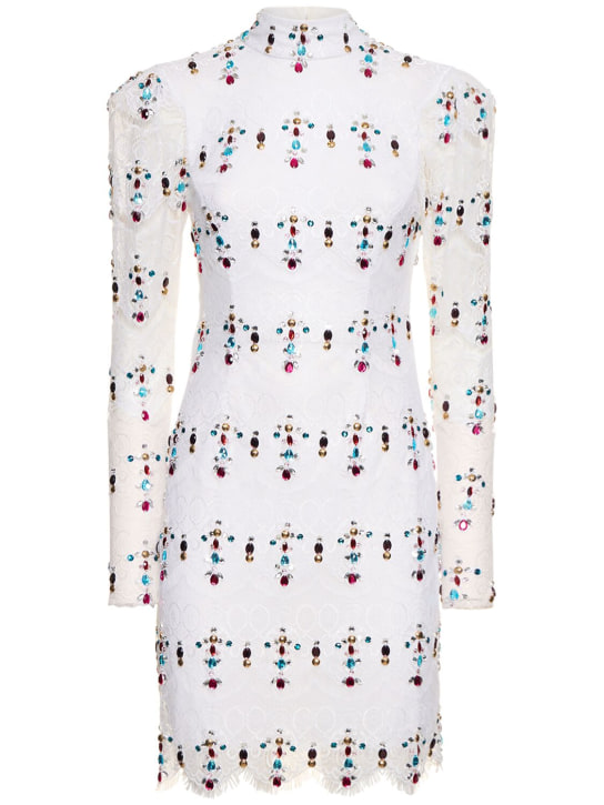 Patbo: Robe courte en dentelle embellie à la main