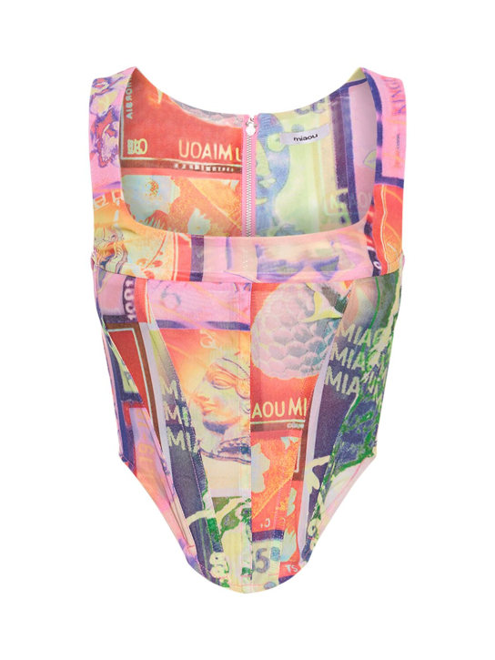 Miaou - Top corsetto Campbell in nylon stampato