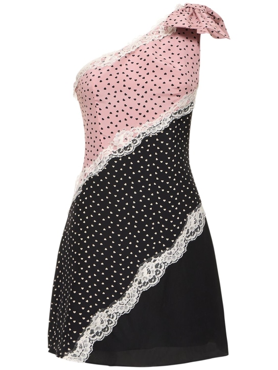 Alessandra Rich - DRAPIERTES MINIKLEID AUS SEIDENGEORGETTE