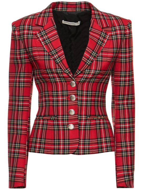 Alessandra Rich: Chaqueta de lana tartán