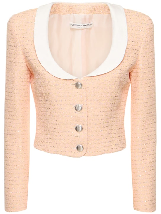 Alessandra Rich: Sequined tweed jacket w/ collar