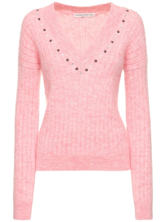 Alessandra Rich: Pull-over en maille de mohair mélangé