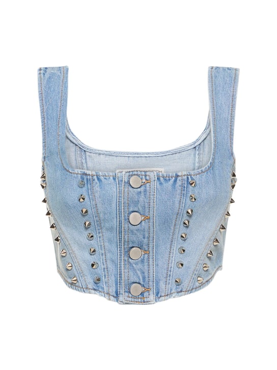Alessandra Rich - Denim-Korsett mit Nieten