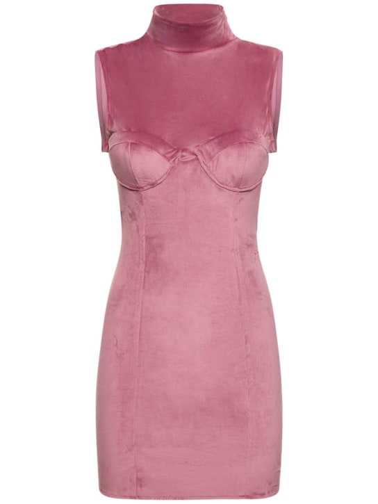 GCDS - GCDS high neck velvet mini dress