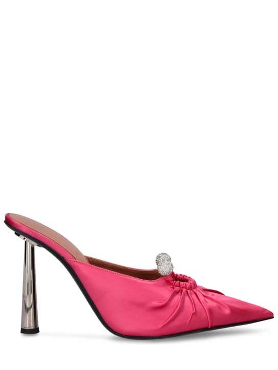 D'accori: 100mm hohe Satin-Mules „Eve“