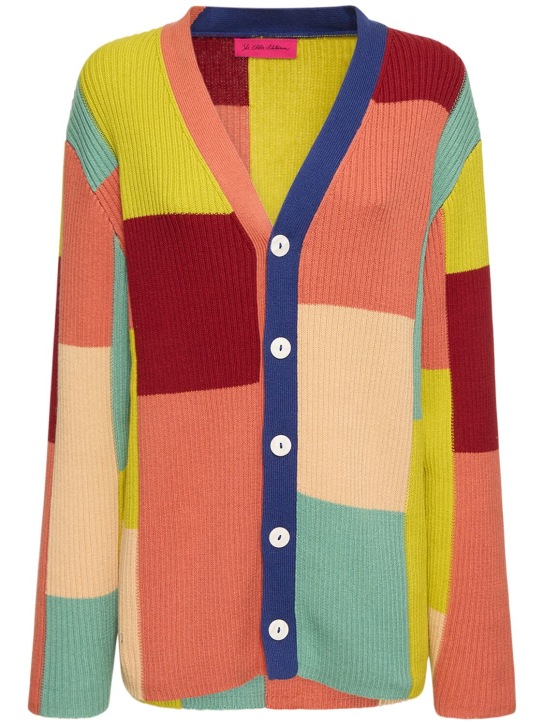 The Elder Statesman - Color block cotton blend cardigan