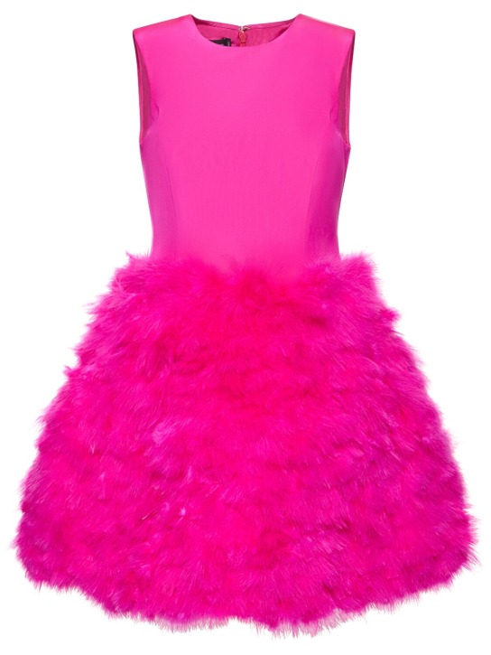 Oscar De La Renta - Vestito in faille con piume