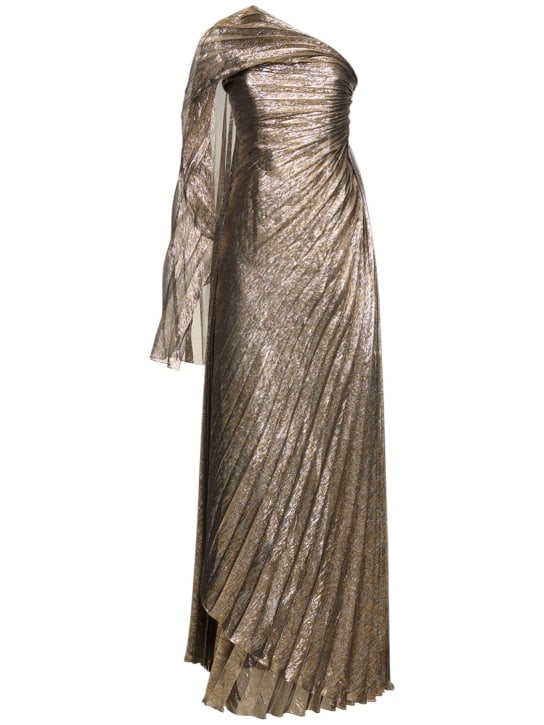 Oscar De La Renta - Robe asymétrique en lamé plissé