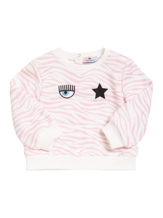 Chiara Ferragni - Embroidered logo cotton blend sweatshirt