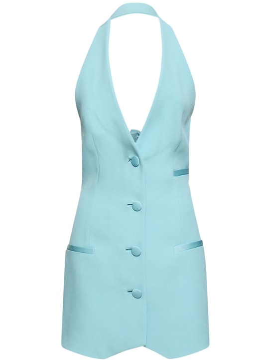Versace - Robe courte en satin à encolure licou Dua Lipa