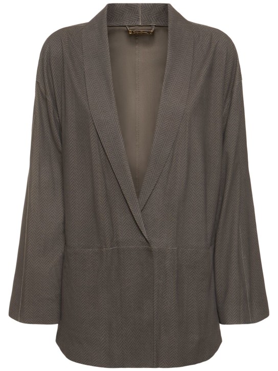 Giorgio Armani - Giacca caban monopetto in camoscio