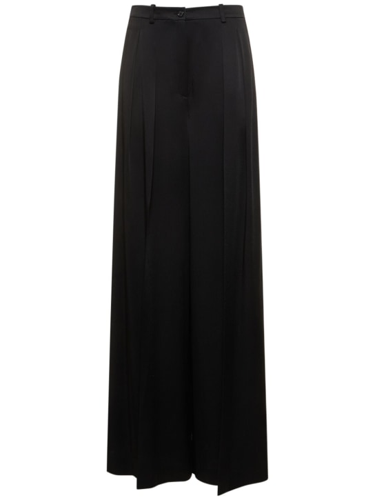 Michael Kors Collection - Pantalon droit en satin plissé taille haute