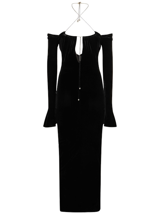 16arlington: Robe midi en velours à encolure licou Salm