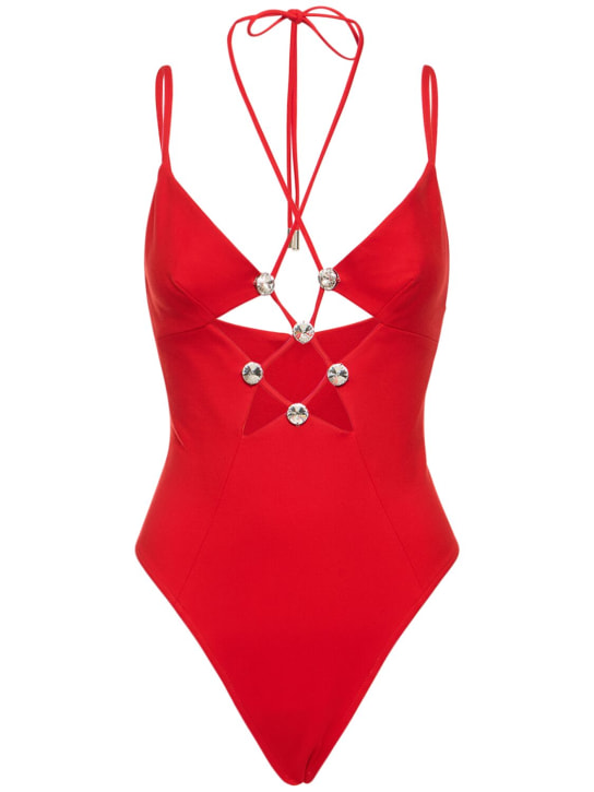 Area: Embellished star cutout bodysuit
