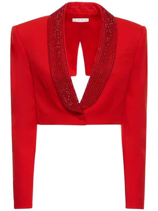 Area - Blazer court en laine embellie