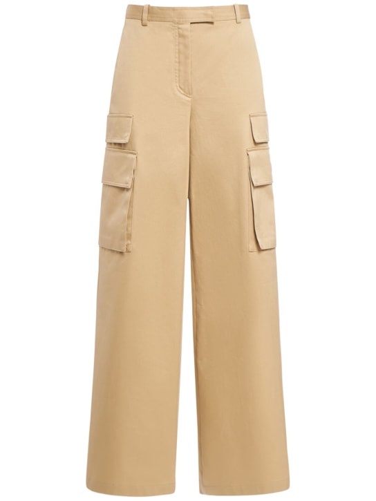 Versace: Pantalon cargo ample en gabardine de coton