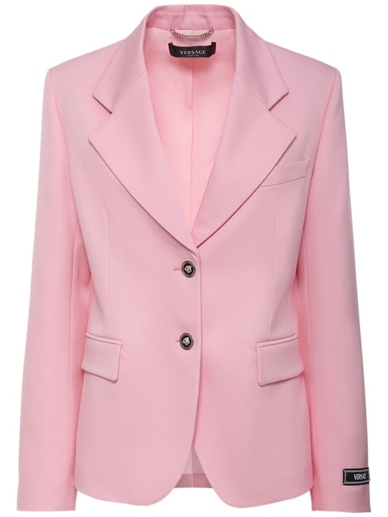 Versace - Veste en laine stretch à boutonnage simple