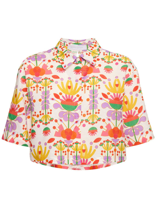 Borgo De Nor: Camicia cropped Alani in cotone e lino