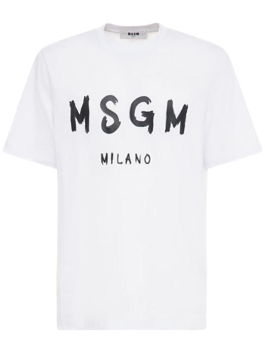 MSGM - T-shirt in jersey di cotone con logo stampato