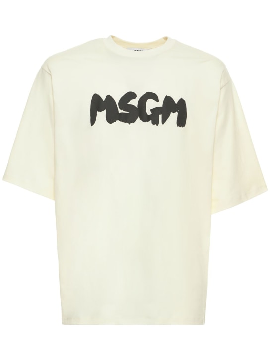 MSGM: T-shirt in jersey di cotone con logo