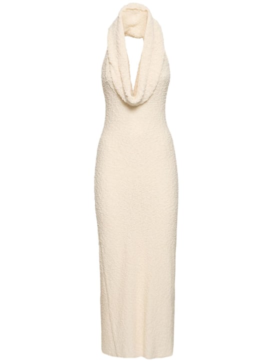 Magda Butrym: Robe en maille de coton mélangé à col plongeant
